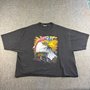 Vintage Easyriders 2000 Spring Rally Eagle USA Cropped Boxy Tee Black XXL Biker
